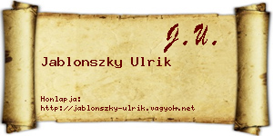 Jablonszky Ulrik névjegykártya