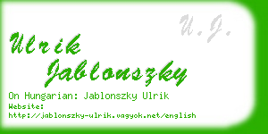ulrik jablonszky business card